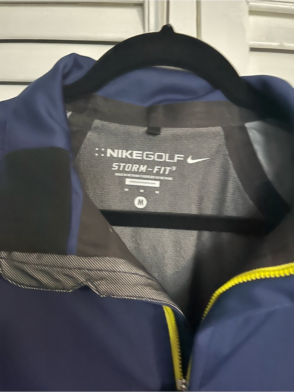 Nike Men's Navy Performance Jacket with Yellow Trim